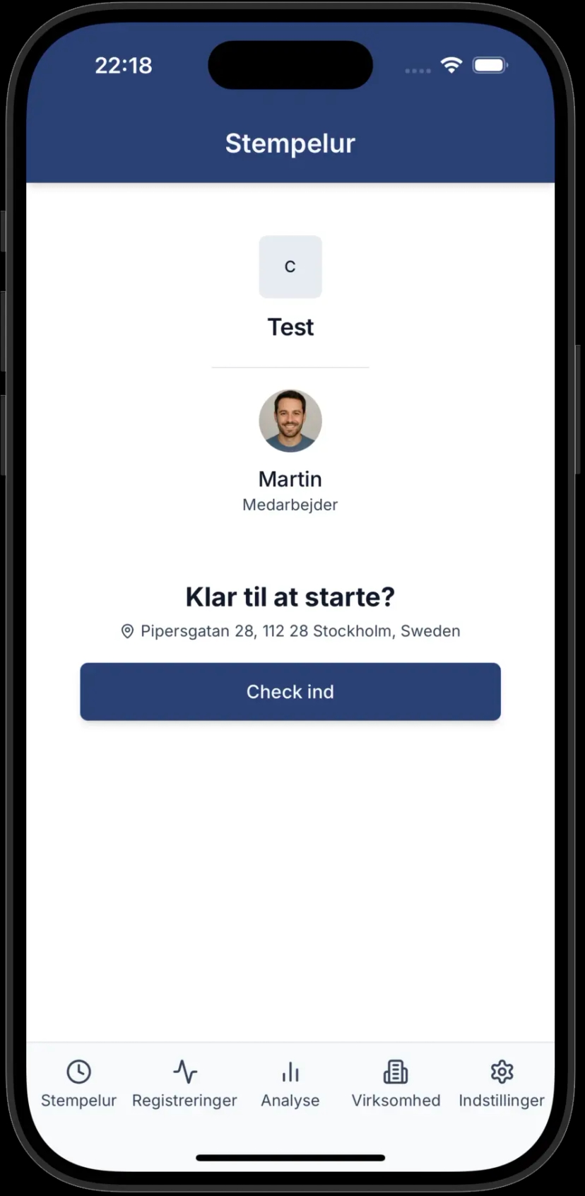 Registrer tid med ét enkelt klik